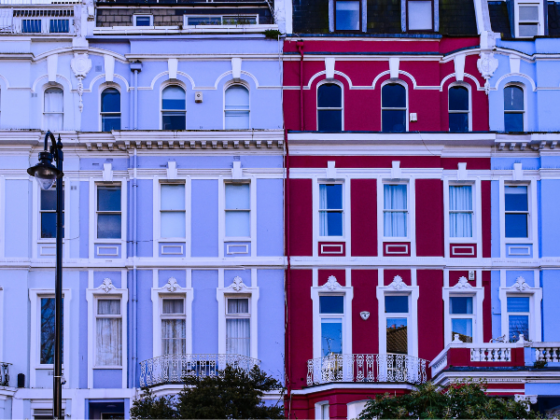 Casas de colores de Notting Hill en Londres